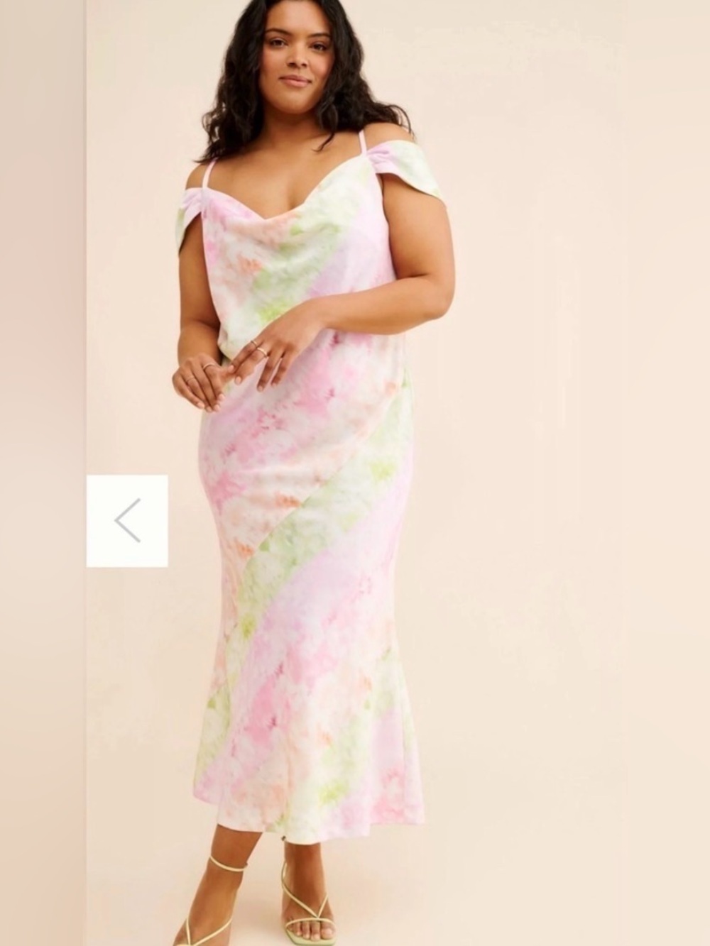 Anthropologie Eloquii Women's Off Shoulder Bias Dress Size 18 Pink
